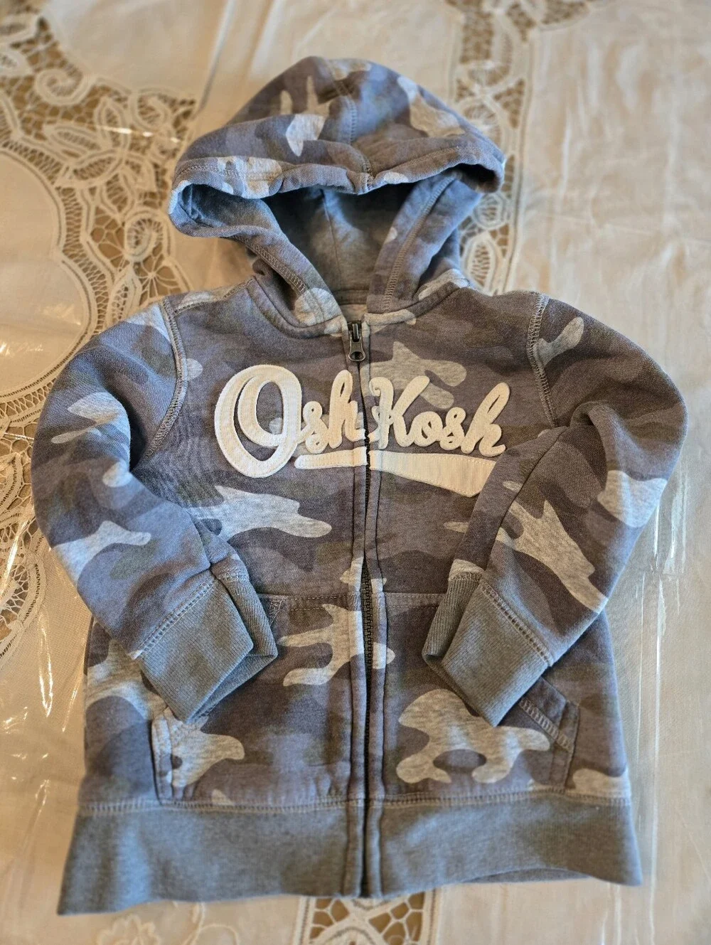 OshKosh B'gosh Gray Camo Hoodie & Joggers Set- 2T GREY TONED